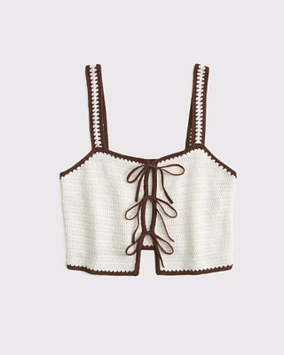 Crochet-Style Tie-Front Tank
