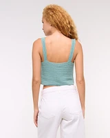 Crochet-Style Tie-Front Tank