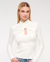 Keyhole Mini Mockneck Sweater