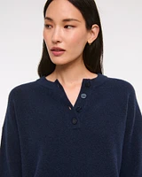 Merino Wool-Blend Henley Sweater