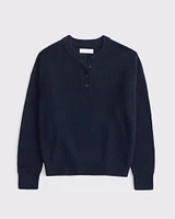 Merino Wool-Blend Henley Sweater