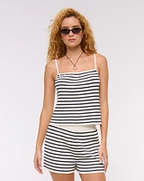 Pleated Squareneck Sweater Tank