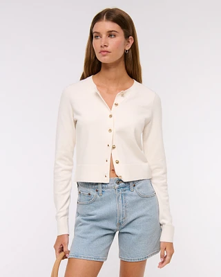 LuxeLoft Shrunken Crew Cardigan