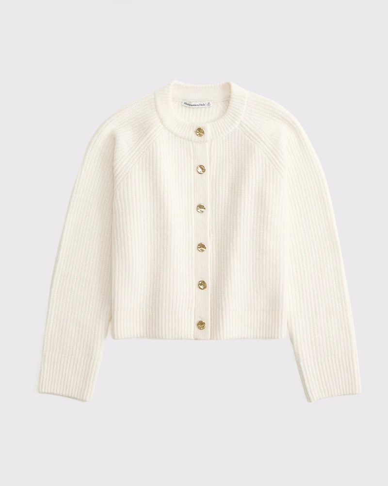 Ribbed Crew Cardigan