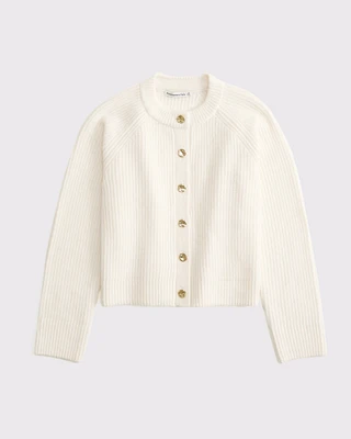 Ribbed Crew Cardigan