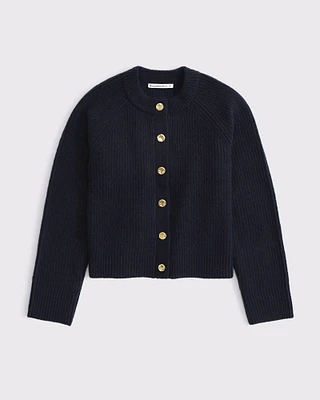 Ribbed Crew Cardigan
