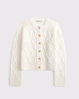 Cable-Knit Crew Cardigan