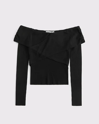Wrapped Off-The-Shoulder Sweater