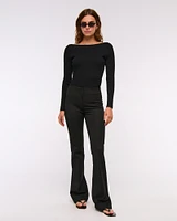 Bra-Free Open-Back Sweater Bodysuit