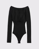 Bra-Free Open-Back Sweater Bodysuit