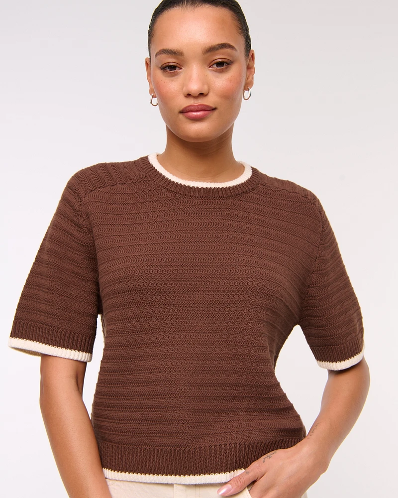 The A&F Madeline Textural Crew Sweater Tee