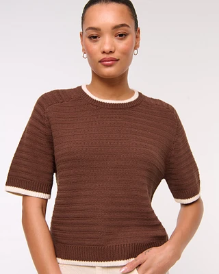 The A&F Madeline Textural Crew Sweater Tee