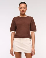 The A&F Madeline Textural Crew Sweater Tee