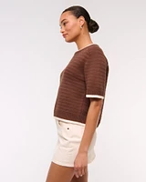The A&F Madeline Textural Crew Sweater Tee