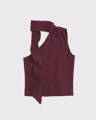 Asymmetrical Scarf Sweater Tank