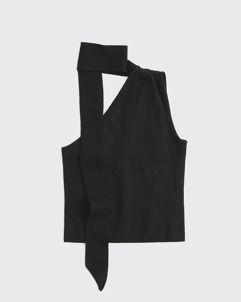 Asymmetrical Scarf Sweater Tank
