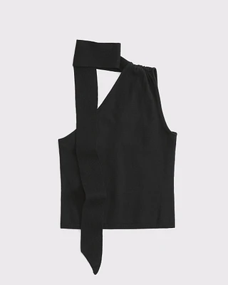 Asymmetrical Scarf Sweater Tank