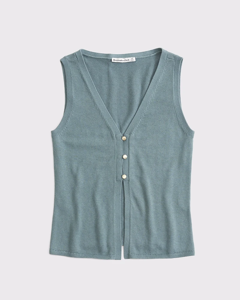 Open-Front Sweater Vest