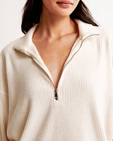 Lounge Brushed Rib Half-Zip