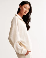 Lounge Brushed Rib Half-Zip