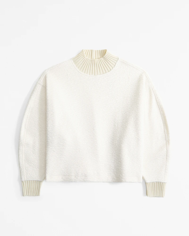 Boucle Fleece Mock Crew