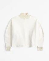 Boucle Fleece Mock Crew