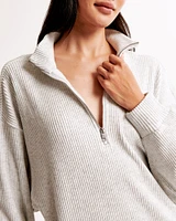 Lounge Brushed Rib Half-Zip