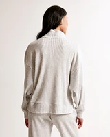 Lounge Brushed Rib Half-Zip