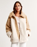 Patchwork Sherpa & Fur Full-Zip