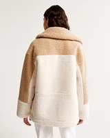 Patchwork Sherpa & Fur Full-Zip