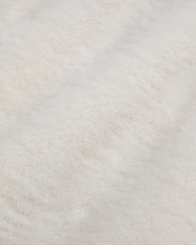 Cropped Faux Fur Hooded Full-Zip