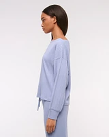 Long-Sleeve Lounge Wide Rib Slash Top