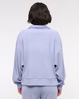 Lounge Brushed Rib Half-Zip