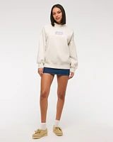 Beach Graphic Oversized Sunday Crew