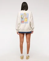 Beach Graphic Oversized Sunday Crew