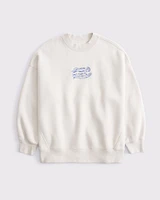 Beach Graphic Oversized Sunday Crew