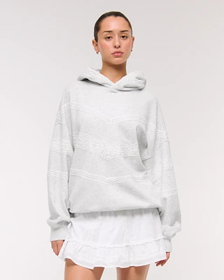 Lace-Trim Oversized Sunday Hoodie