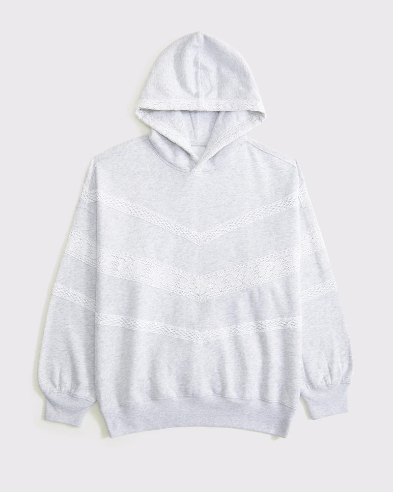 Lace-Trim Oversized Sunday Hoodie