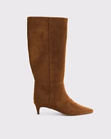 Vegan Suede Kitten Heel Boots