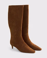 Vegan Suede Kitten Heel Boots