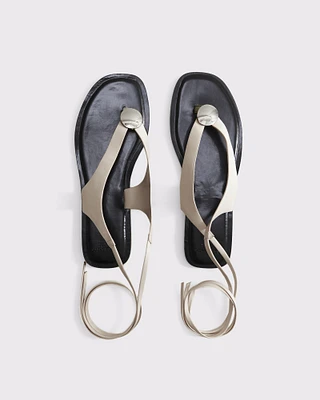 Hardware Strappy Thong Sandals