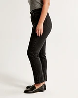 Mixed Fabric Curve Love Ultra High Rise Ankle Straight Jean