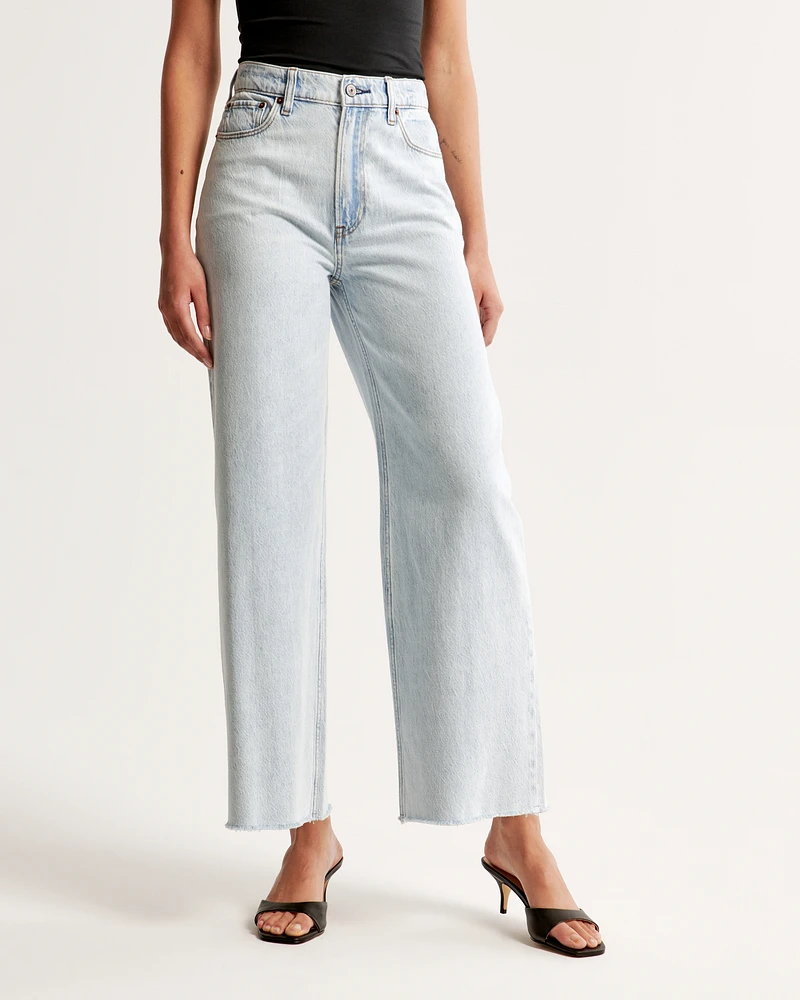 High Rise Cropped Wide Leg Jean