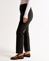 Mixed Fabric Curve Love Ultra High Rise Ankle Straight Jean