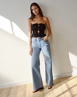 Mid Rise Baggy Bootcut Jean