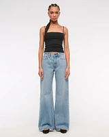 Mid Rise Baggy Bootcut Jean
