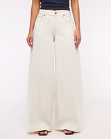 Linen-Blend Ultra Wide Leg Jean