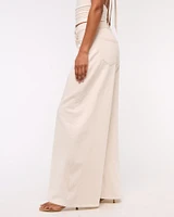Curve Love Linen-Blend Ultra Wide Leg Jean