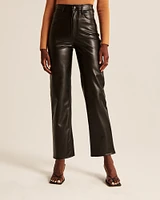 Vegan Leather Ankle Straight Pant