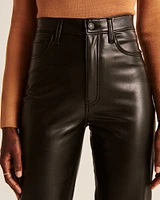 Vegan Leather Ankle Straight Pant